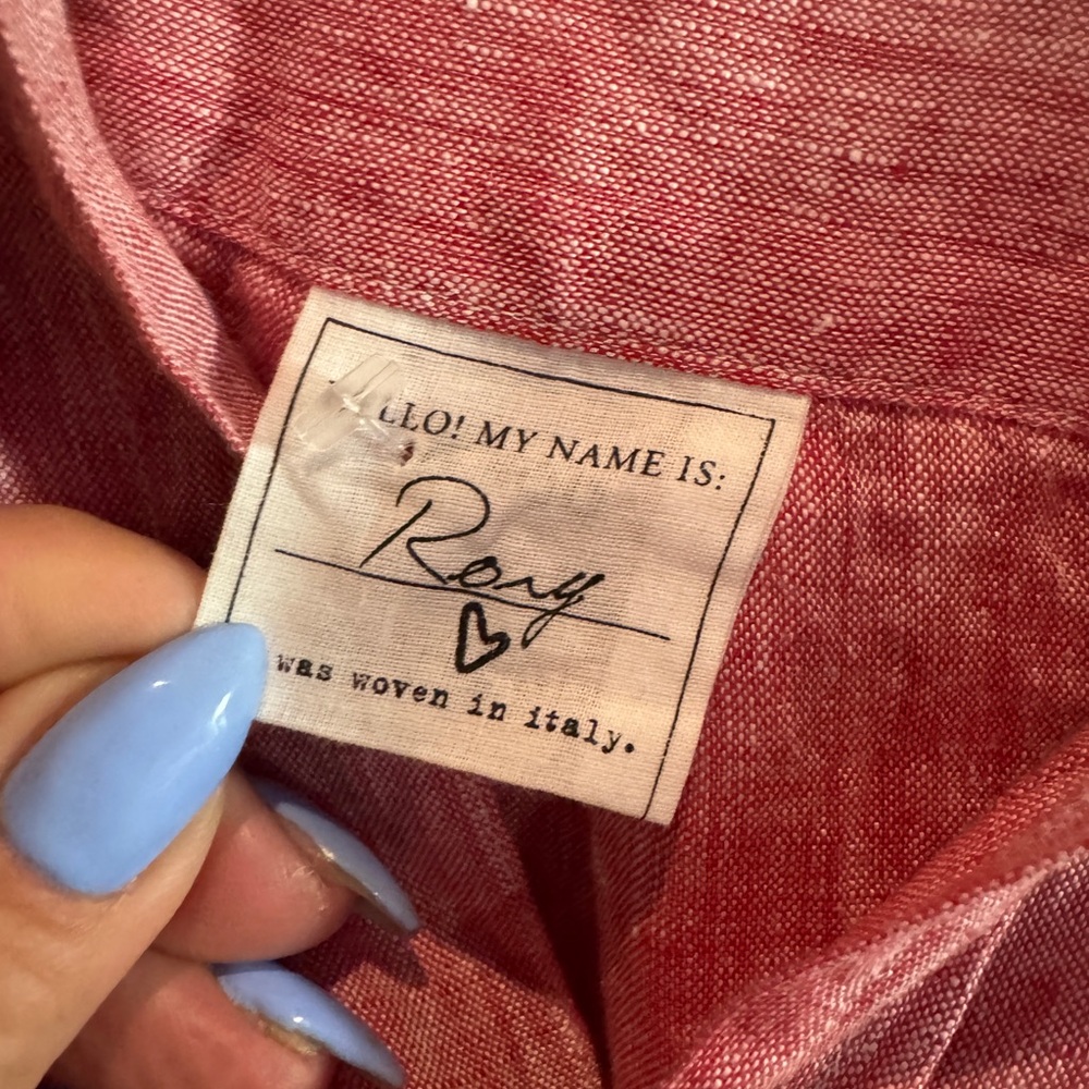 REVOLVE Frank & Eileen Red Button-Front Linen Maxi Dress M - Picture 6 of 8